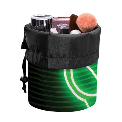 Green Light Alien Print Drawstring Makeup Bag
