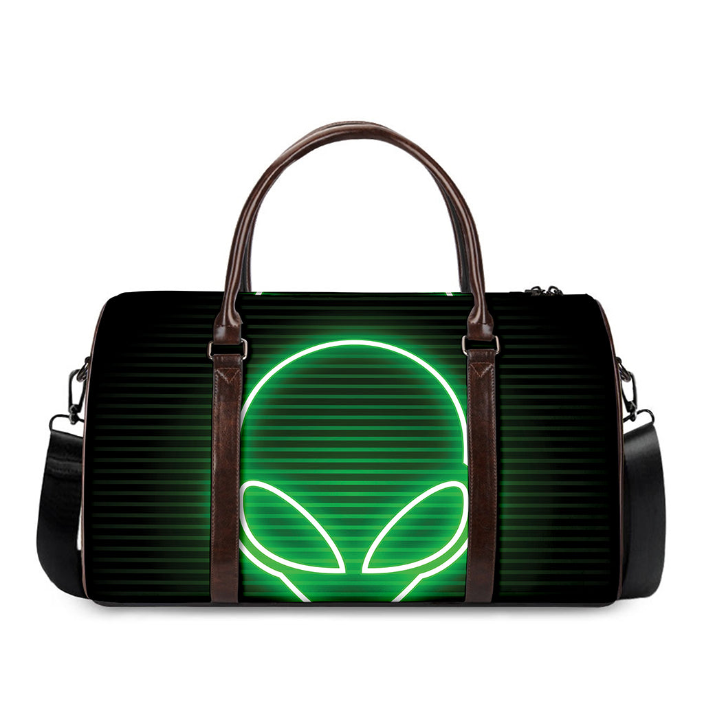 Green Light Alien Print Duffle Bag