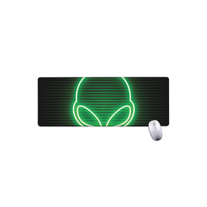 Green Light Alien Print Extended Mouse Pad