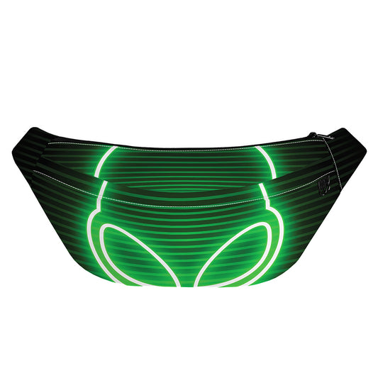 Green Light Alien Print Fanny Pack