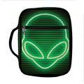 Green Light Alien Print Front Pocket Bible Bag