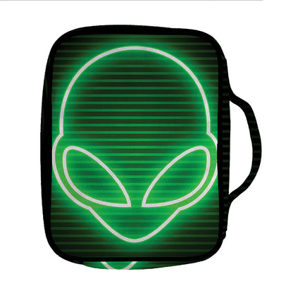 Green Light Alien Print Front Pocket Bible Bag