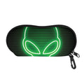 Green Light Alien Print Glasses Case