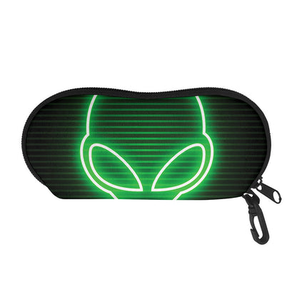 Green Light Alien Print Glasses Case