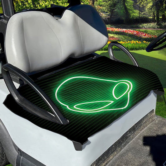 Green Light Alien Print Golf Cart Seat Cover