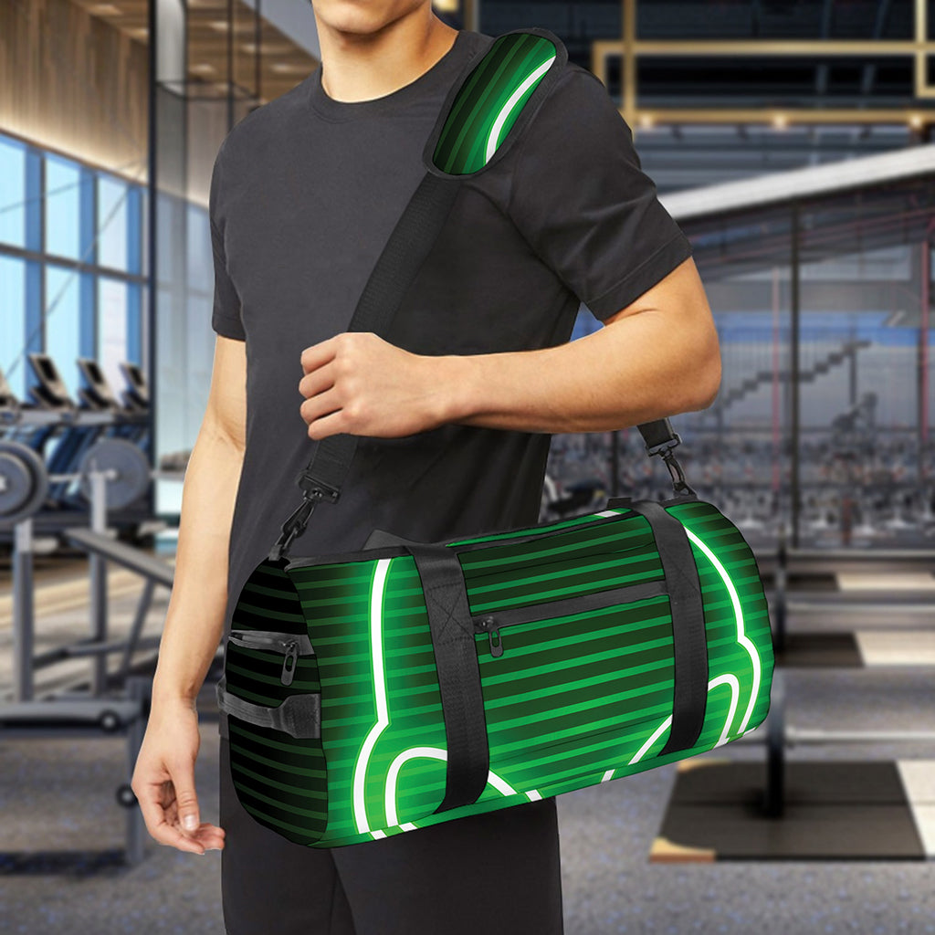 Green Light Alien Print Gym Bag