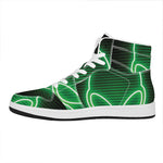 Green Light Alien Print High Top Leather Sneakers