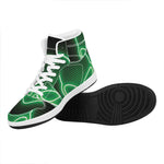 Green Light Alien Print High Top Leather Sneakers