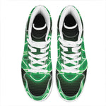 Green Light Alien Print High Top Leather Sneakers