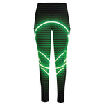 Green Light Alien Print High-Waisted Pocket Leggings