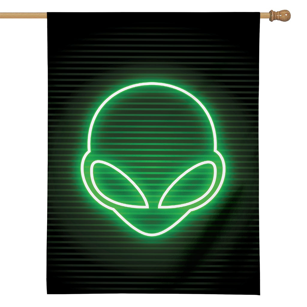 Green Light Alien Print House Flag