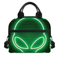 Green Light Alien Print Insulated Lunch Bag