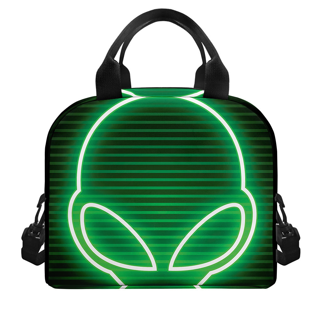 Green Light Alien Print Insulated Lunch Bag