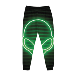 Green Light Alien Print Jogger Pants