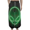 Green Light Alien Print Lantern Pants