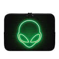 Green Light Alien Print Laptop Sleeve