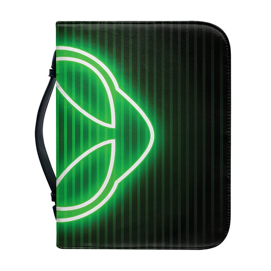 Green Light Alien Print Leather Bible Cover