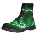 Green Light Alien Print Lace-Up Boots
