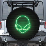 Green Light Alien Print Leather Spare Tire Cover
