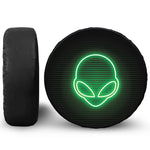 Green Light Alien Print Leather Spare Tire Cover