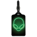 Green Light Alien Print Luggage Tag