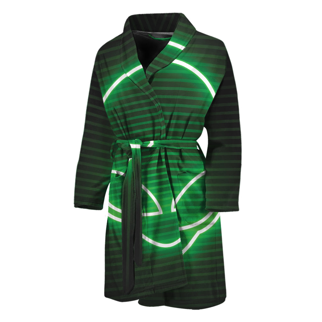 Green Light Alien Print Men's Bathrobe