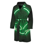 Green Light Alien Print Men's Bathrobe