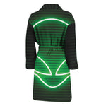 Green Light Alien Print Men's Bathrobe