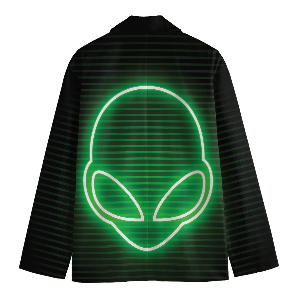 Green Light Alien Print Men's Blazer