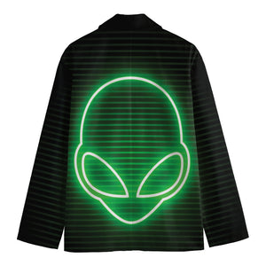 Green Light Alien Print Men's Blazer