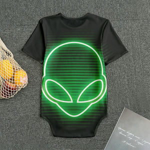 Green Light Alien Print Men's Bodysuit