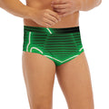 Green Light Alien Print Men's Briefs