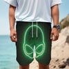 Green Light Alien Print Men's Cargo Shorts