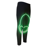 Green Light Alien Print Men's Compression Pants