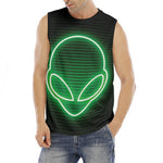 Green Light Alien Print Men's Fitness Tank Top