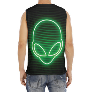 Green Light Alien Print Men's Fitness Tank Top