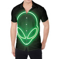 Green Light Alien Print Men's Shirt
