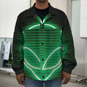 Green Light Alien Print Men's Shirt Jacket