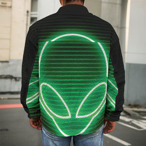 Green Light Alien Print Men's Shirt Jacket