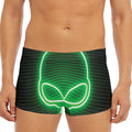 Green Light Alien Print Men's Short Boxer Briefs