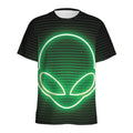 Green Light Alien Print Men's Athletic T-Shirt