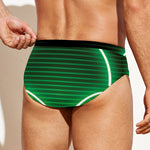 Green Light Alien Print Men's Swim Briefs