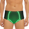 Green Light Alien Print Men's Triangle Swim Briefs