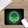 Green Light Alien Print Mouse Pad