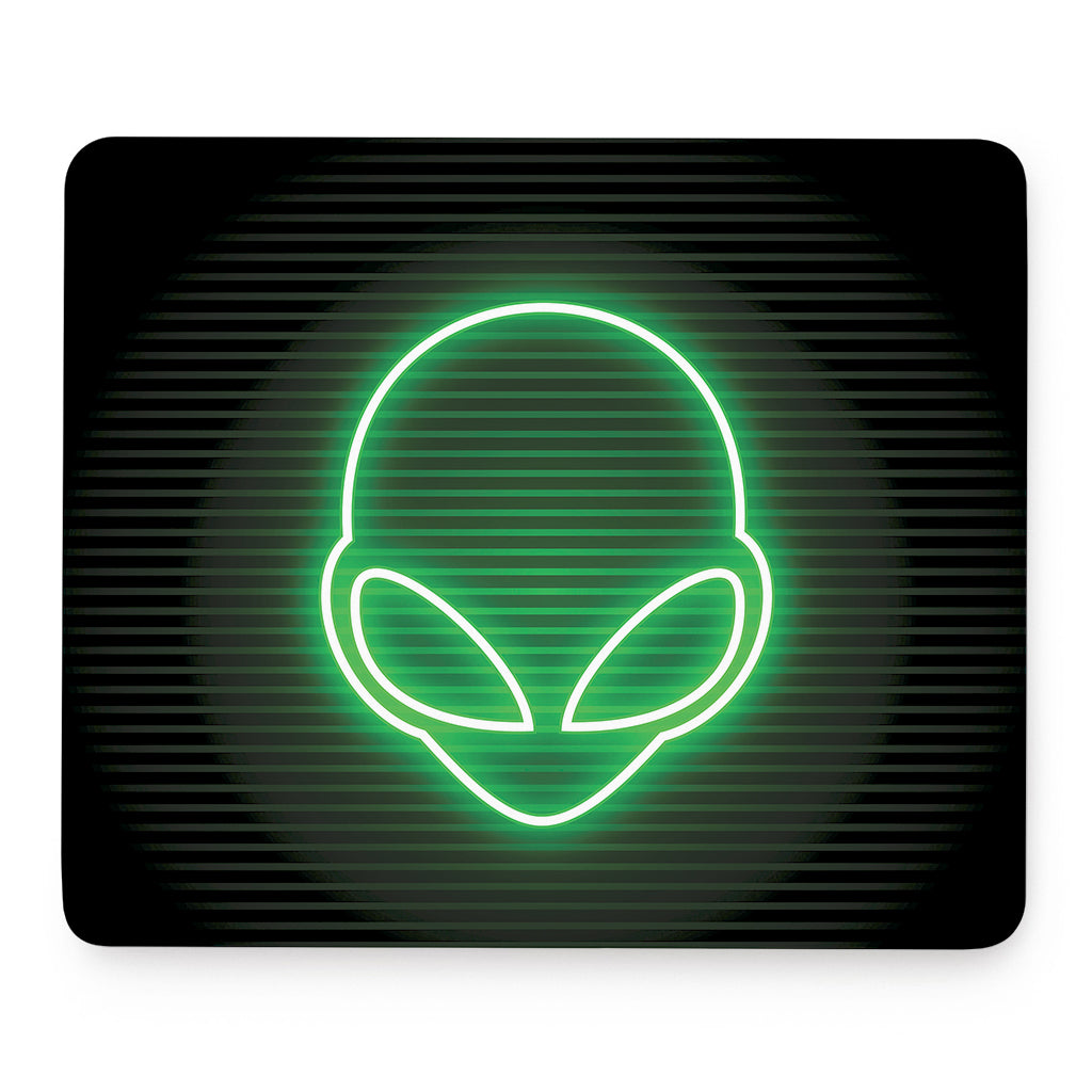 Green Light Alien Print Mouse Pad