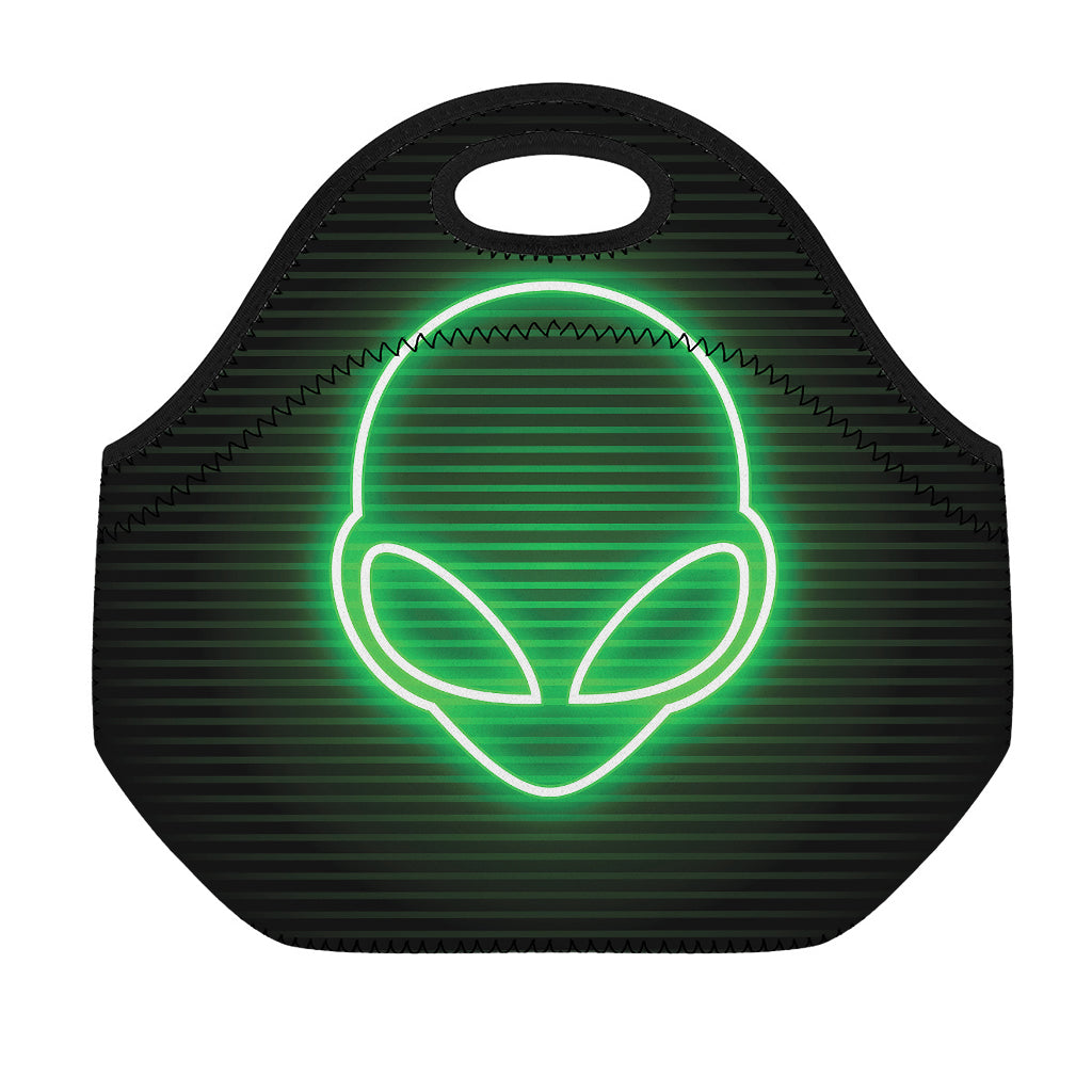 Green Light Alien Print Neoprene Lunch Bag