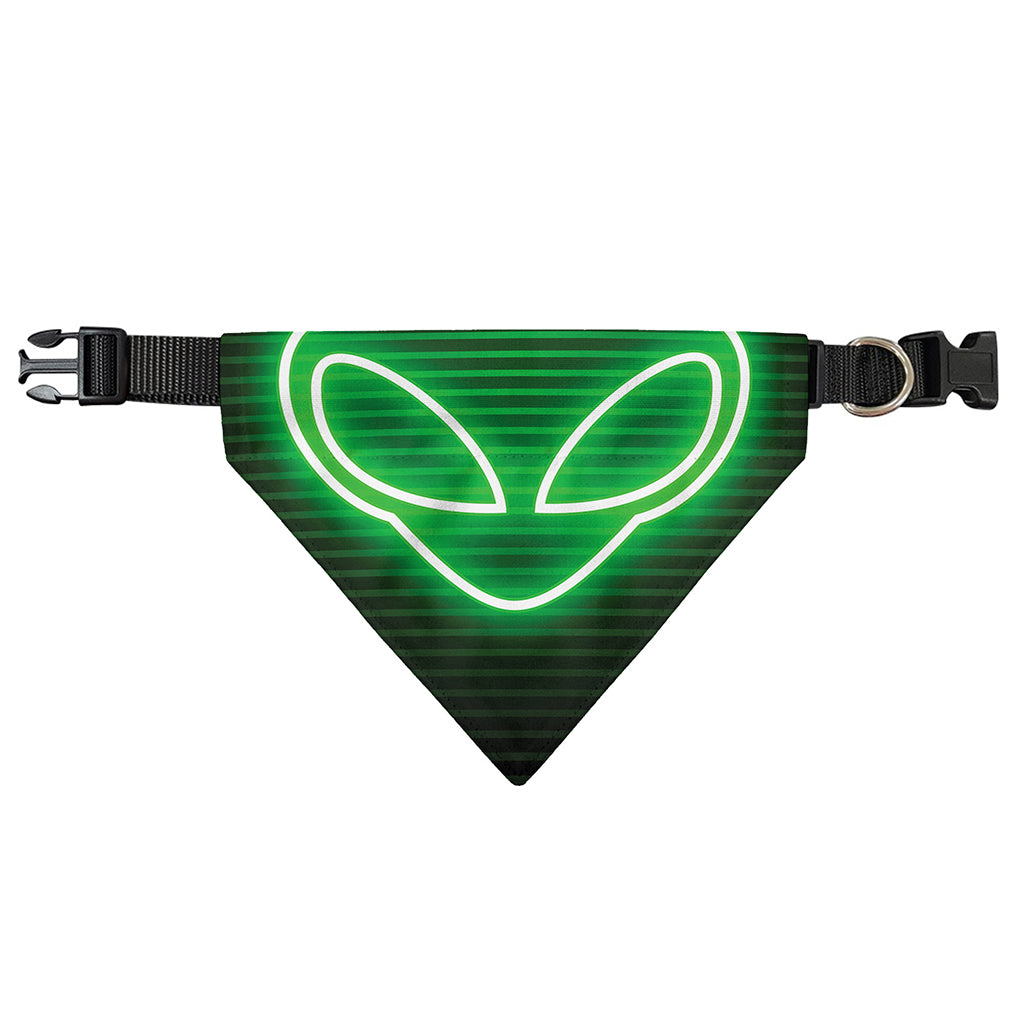 Green Light Alien Print Over The Collar Dog Bandana