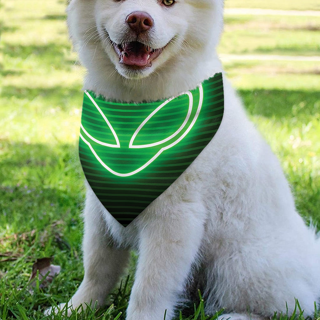 Green Light Alien Print Over The Collar Dog Bandana