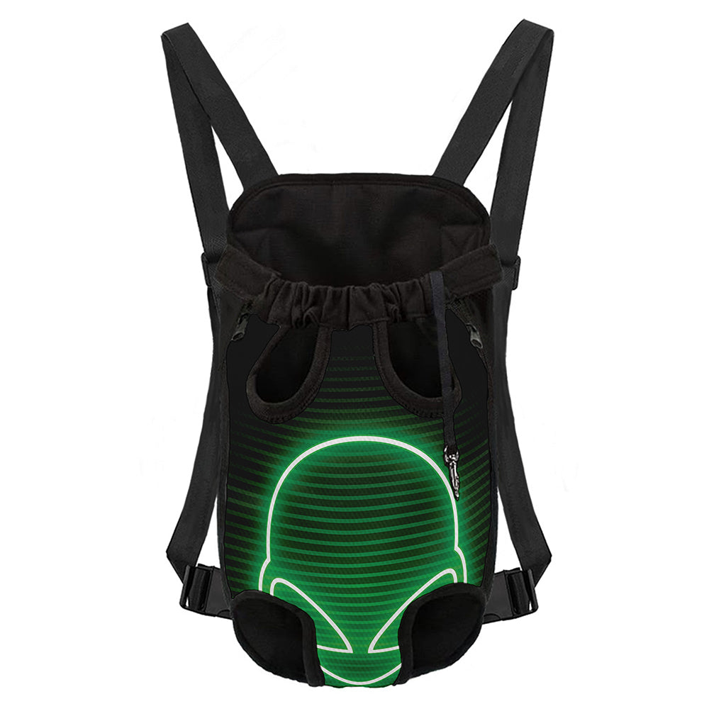 Green Light Alien Print Pet Carrier Backpack