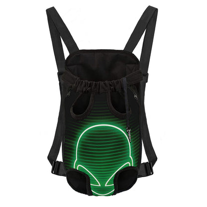 Green Light Alien Print Pet Carrier Backpack